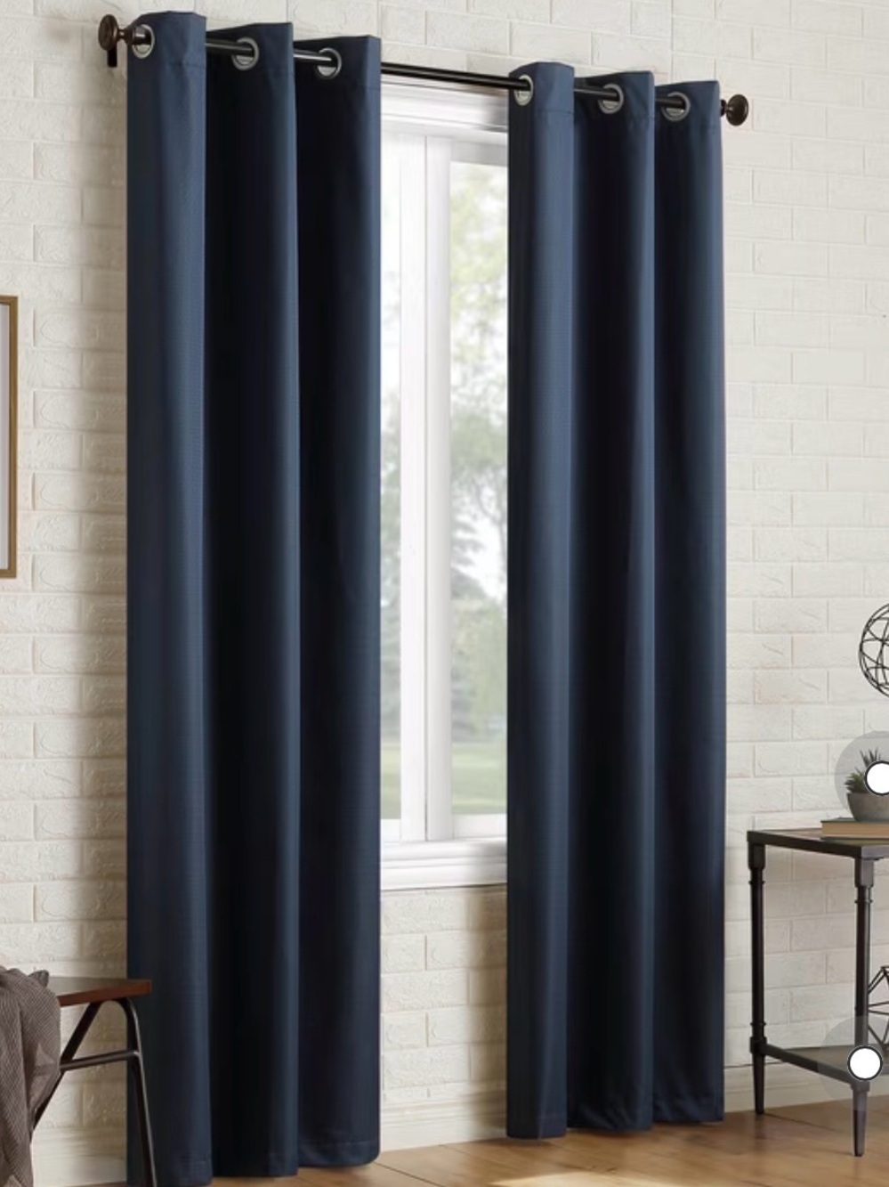 Navy Blackout Grommet Curtain Panels- set of 2